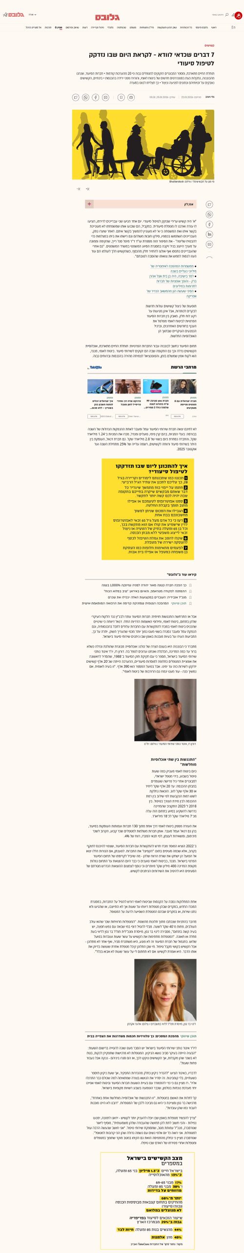 מה חשוב לדעת לפני שנזדקק לטיפול סיעודי?